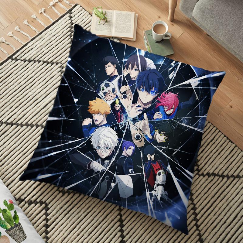 Наволочка с квадратным рисунком аниме «Blue Lock» с принтом «Isagi Yoichi Nagi Seishiro», мягкая, дышащая, для декора спальни, для фанатов