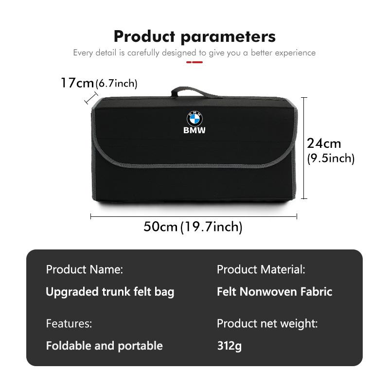 Universal Car Trunk Storage Box Portable Travel Organizer Bag For BMW M Sport M2 M3 M4 M5 M6 E46 E90 E60 F10 F20 E87 X3 X6 FLVCM1