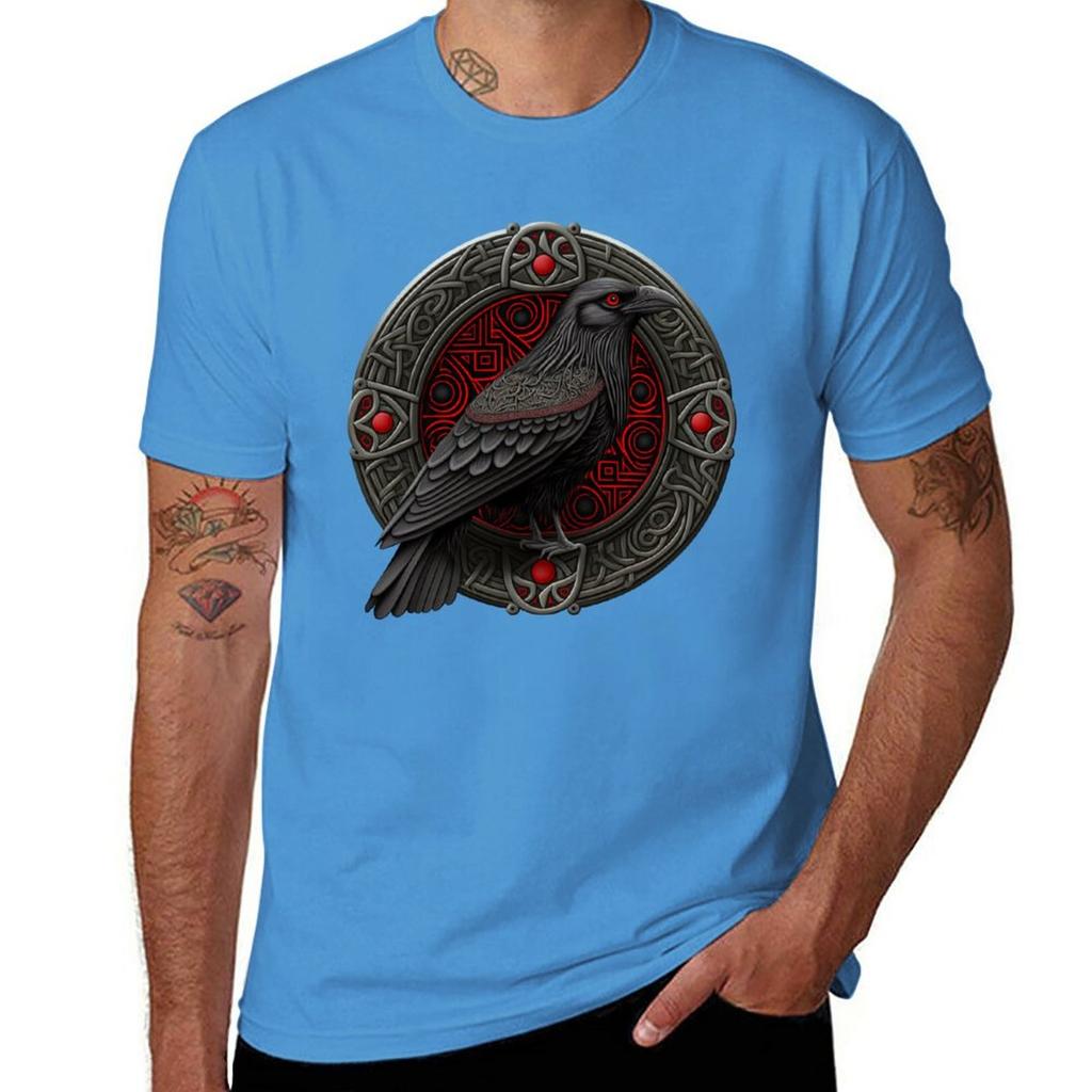 Summer Fashion Viking Raven T-Shirt for Men Oversized T Shirt O-Neck Short-sleeved Tops Tees Clothing