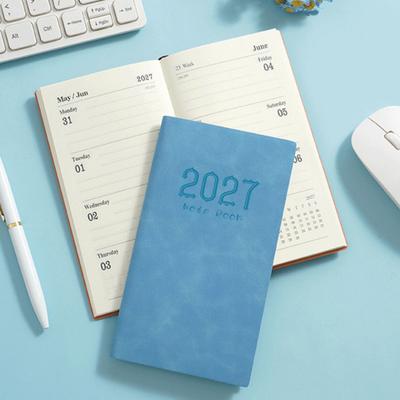 Маленькая личная записная книжка 2027 A6 Еженедельник, 365 дней Английский Планировщик Карманная записная книжка Журнал продуктивности для офиса с ленточкой