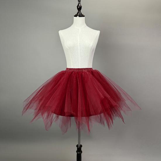 Women Tulle Skirt 50s Tutu Petticoat Elastic Waist Short Ballet Crinoline Petticoat Carnival Costume Underskirt