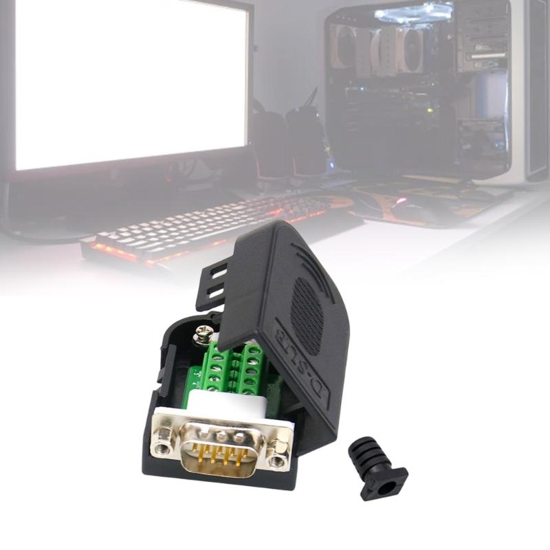 2pcs DB9pin Serial Port Terminal Adapters 9Pin Male and Female Solderless Industrial Contacts Connectors