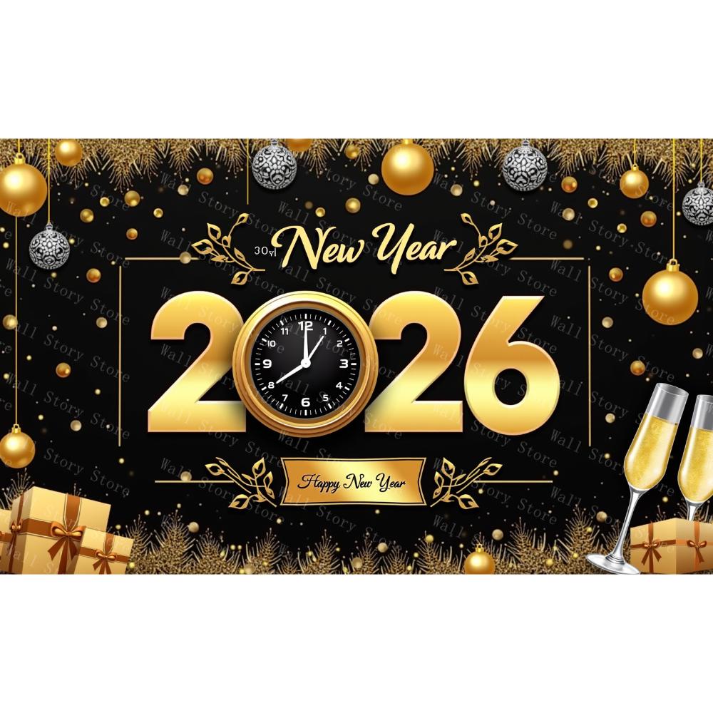 2026 С Новым Годом Фон для Рождественского Гобелена Фотография Декор Фон Праздник Вечеринка Семейный Постер Фото Гобелен