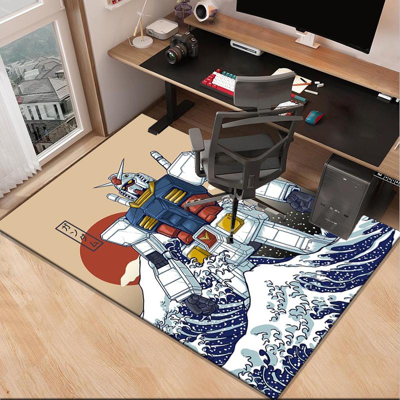 Robotic Warrior Design Office Rug Chair Mat, Game Carpet, Suitable for Front Door, Bedroom, Living Room, Desk, Holiday Gift