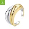 Simple Classic Metal Texture Smooth Surface Two-Color Open Ring Men'S And Women'S Trend Copper Ring