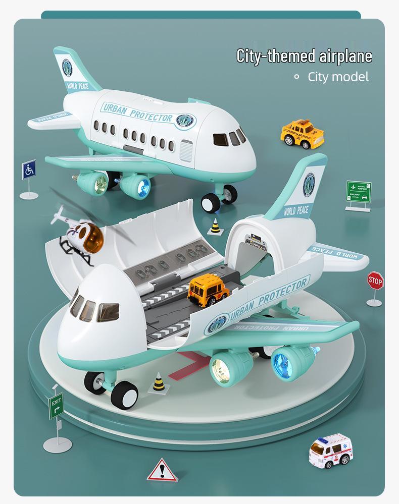 Extra Large Children's Inertial Airplane Toy Set with Lights and Music