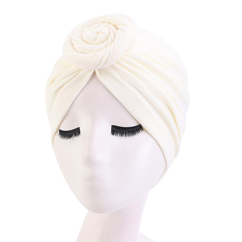 New Donut Turban Caps For Women Stretch Hijab Cap Muslim Soft Cotton Headscarf Bonnet Hat Ladies Headband Turbans Headwrap