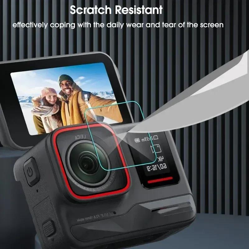 1-3 упаковки Закаленное стекло 9H для объектива и экрана Insta360 Ace Pro, Защитные пленки от царапин для камеры Insta360 Ace