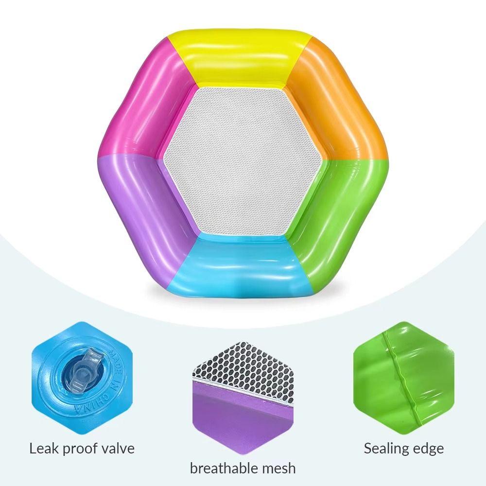 Thickened Hexagonal Colored Inflatable Float Hexagonal Pool Float Cool Floating