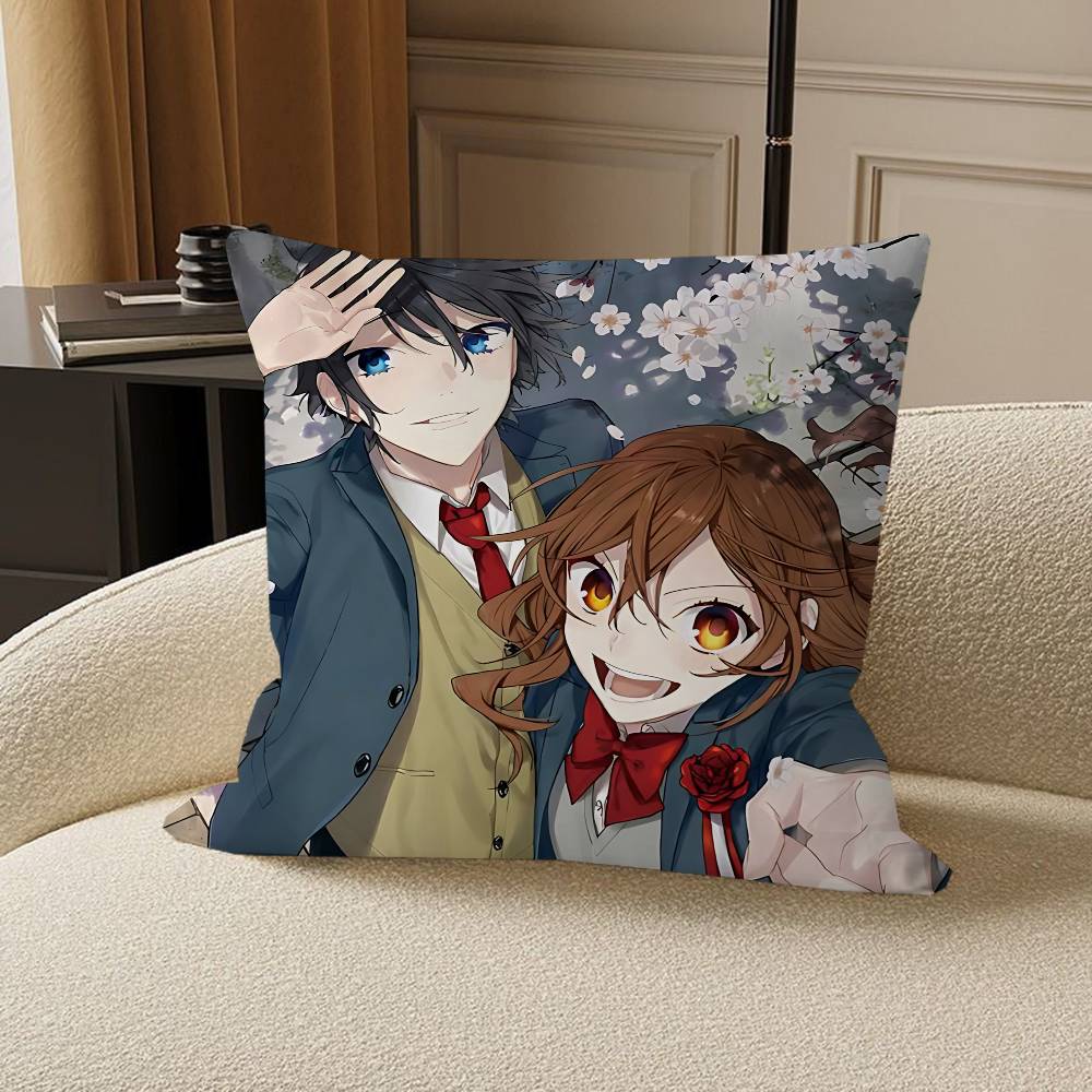 Anime H-Horimiya Cushion Cover Inches Farmhouse Decor Home Throw Pillow Covers for Couch Decorations