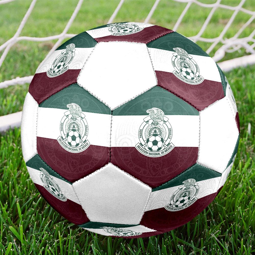 Mexico national football Size 5 Soccer Ball, Machine-Stitched PVC, Durable & High Bounce, All Ages Fit, fan merchandise, matches & outdoor use.