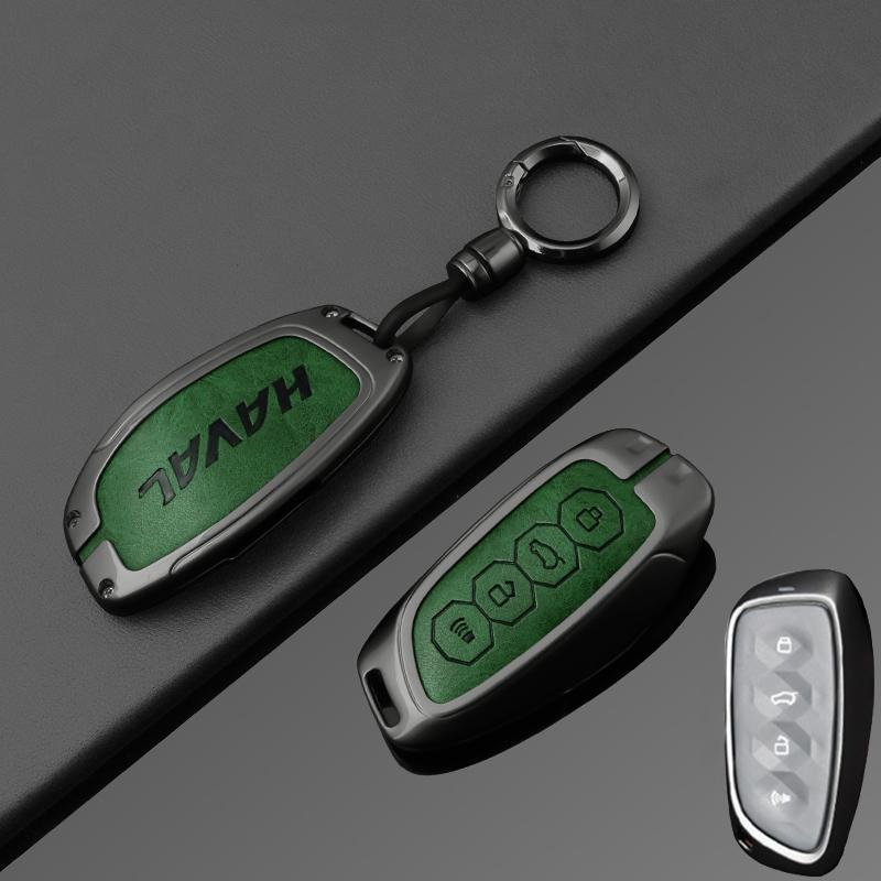 Leather Car Key Case Cover for Great Wall Haval H6 2024 H9 2024 F7x H5 H3 H2 M6 Cool Dog Plus Owl Dragon MAX F7 Accessories