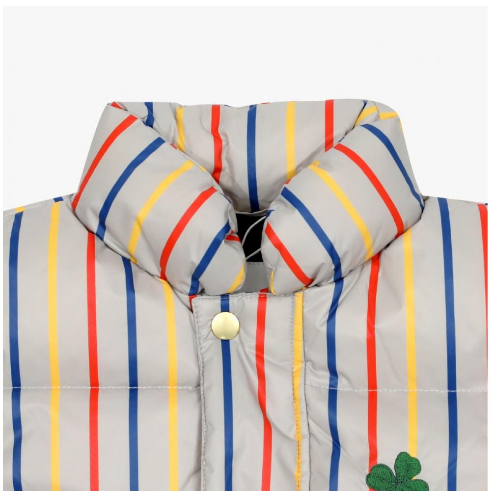 Mini Rodini Kids Jacket Clover Emb Stripe Citypuffer 2571013500