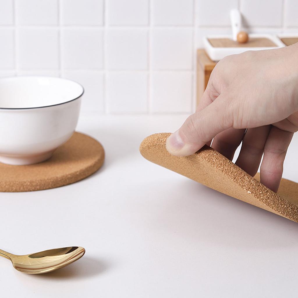 Heat Resistant Cork Trivet 19cm Round Natural Wood Table Protector For Hot Pots Pans And Dishes Eco Friendly Kitchen Essential