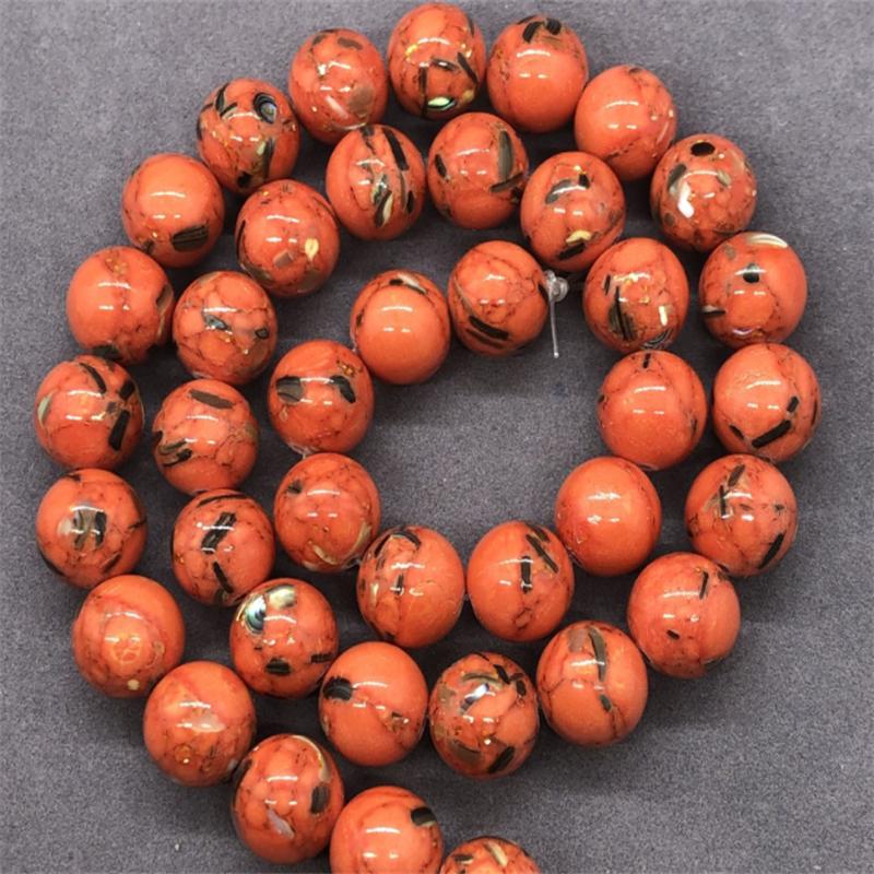 Круглые свободные золотые нити ракушки каменные разделительные бусины для изготовления ювелирных изделий своими руками браслет с подвесками 6/8/10 мм