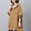 2024 Plus Size Hooded Trench Coat - Mid-Length Slimming Autumn Fashion for Women