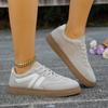 Fashion Women Tennis Sneakers Flats Ladies Mixed Colors Lace-up Vulcanized Shoes Women Spring Autumn Fashion Baotou Outdoor Sneakers