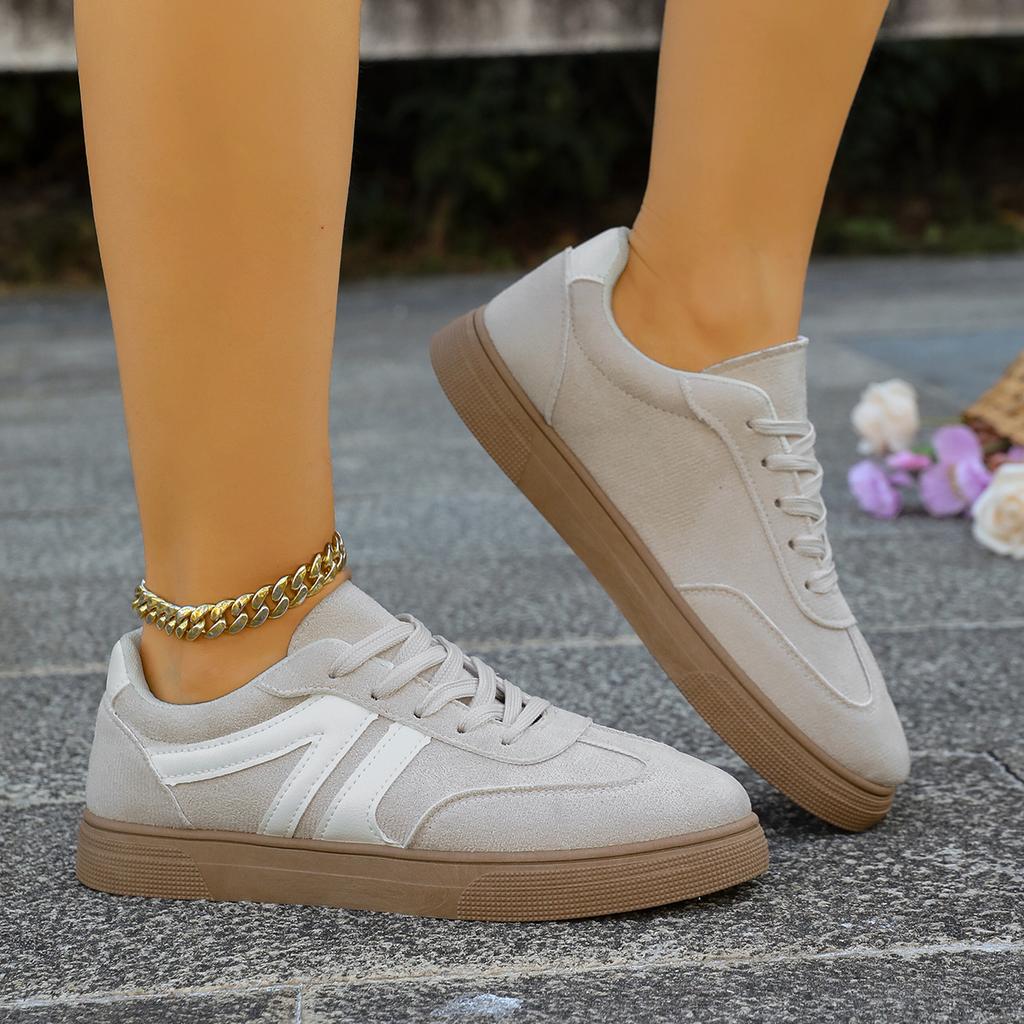 Fashion Women Tennis Sneakers Flats Ladies Mixed Colors Lace-up Vulcanized Shoes Women Spring Autumn Fashion Baotou Outdoor Sneakers