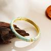 Classic Hollow Out Flower Bangle Traditional Women's Hand Bracelet Vintage Cloisonne Bangle  Girls