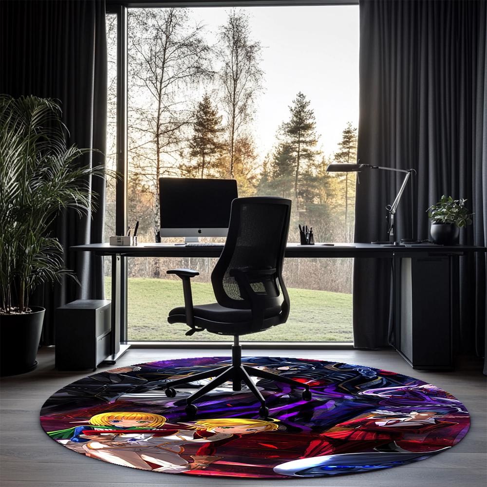 Overlord Printed Round Rug Carpet Chair Rug Area Rug Entryway Doormats,for Office Chair Living Room Bedroom Kitchen Room.