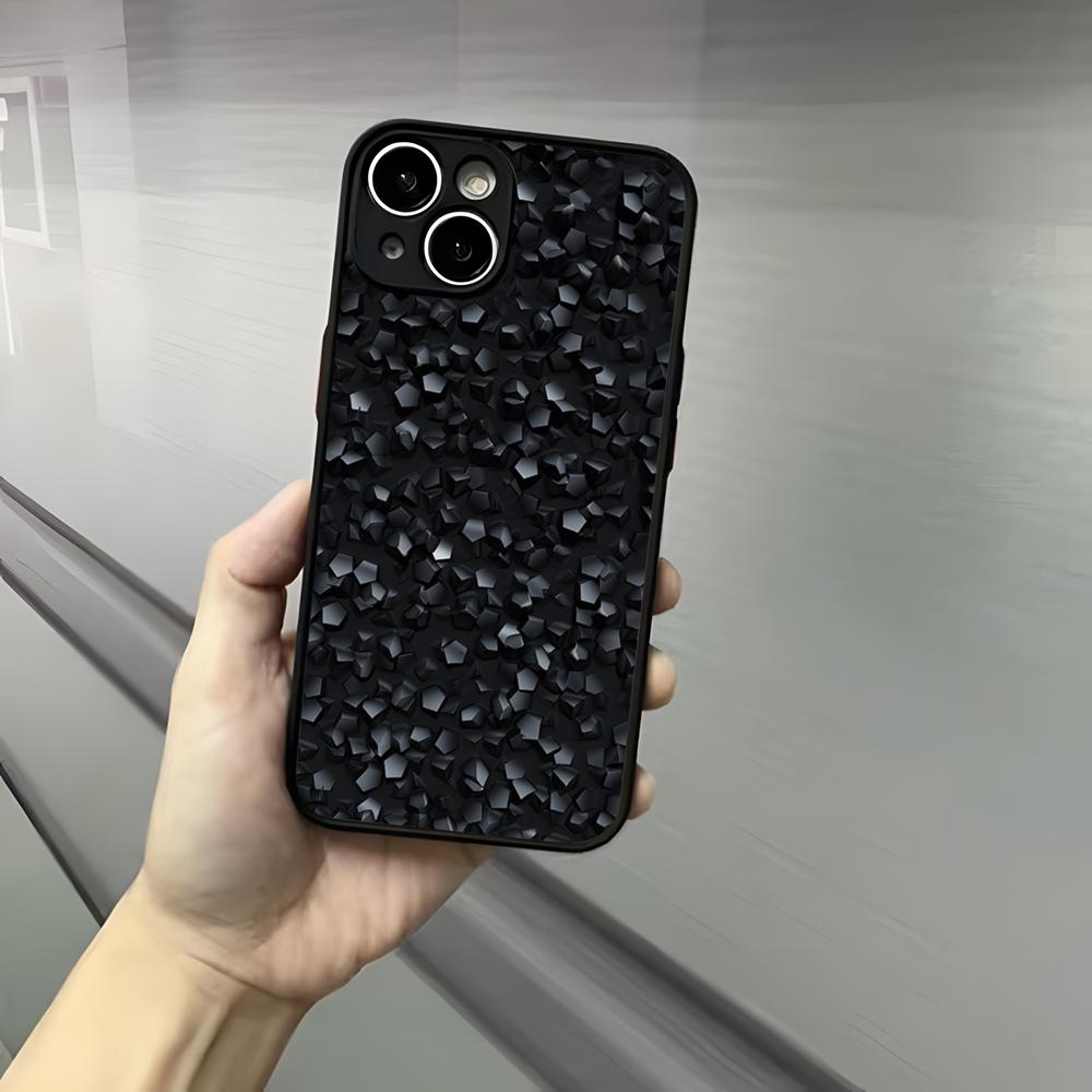 Чехол для телефона из углеродного волокна и кованого углеродного волокна Для iPhone 17 16 15 14 13 12 Pro Max Xr Air Plus Черный жесткий чехол с ощущением кожи