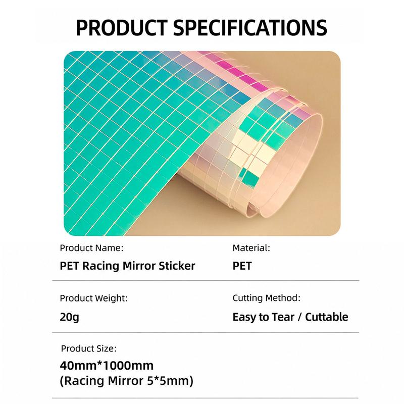 4Pcs 100cm Waterproof Self-Adhesive Mirror Stickers DIY Mosaic Glass Wall Decals for Home Gym Fitness Room Decor
