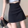 Женская юбка А-силуэта с завышенной талией и складками, весна-лето 2024 г. — облегающий крой, корейский стиль