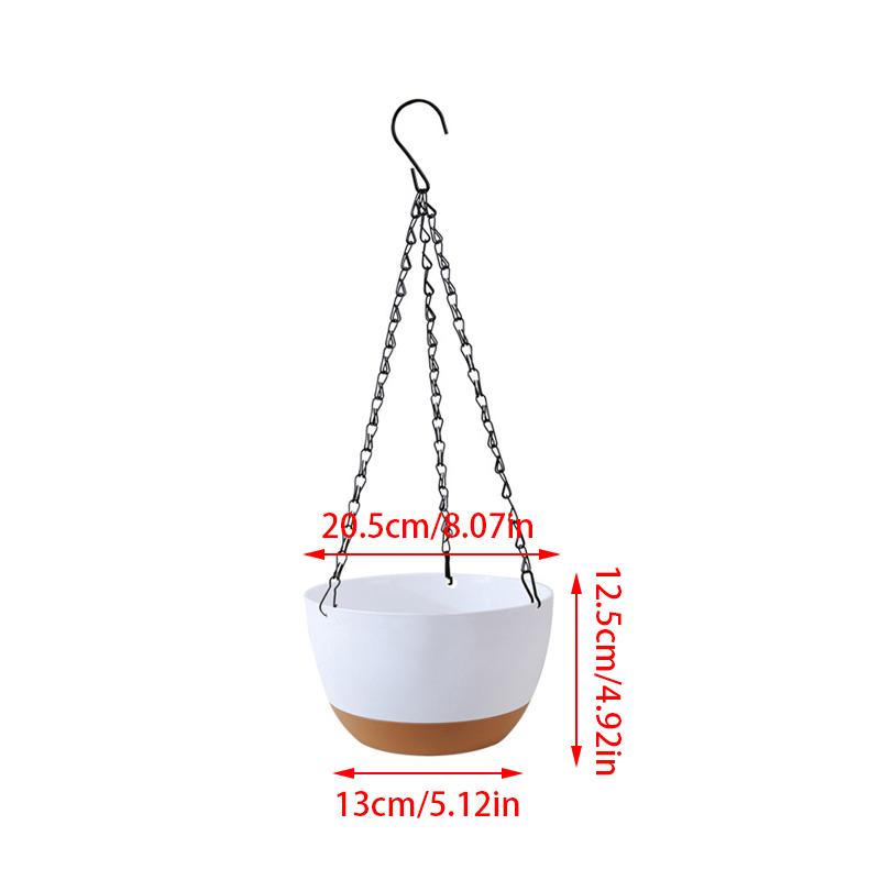 Modern Hanging Flowerpot Plastic Double Chain Hanging Basket Flower Pot