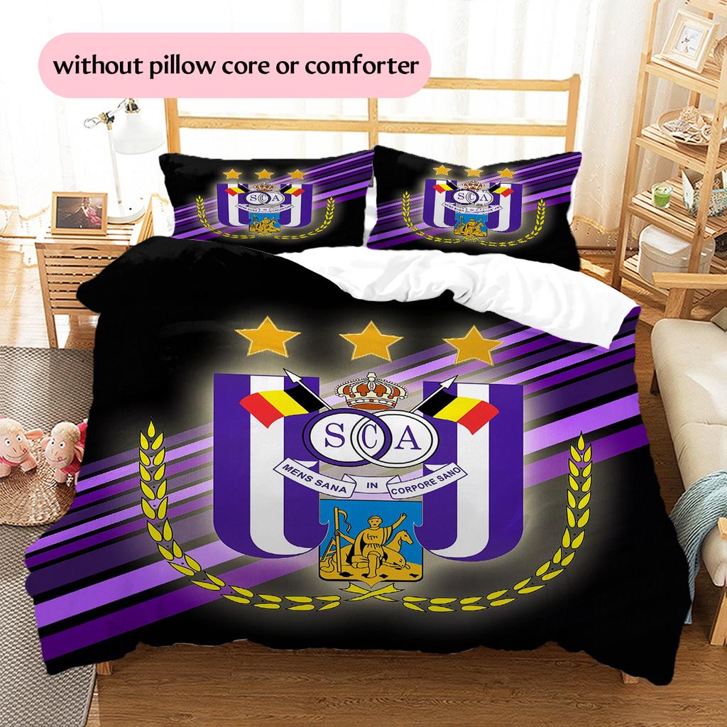 RSC Anderlecht  Узорный Комплект Постельного Белья Одеяло  Домашний Декор  Подарок (1 пододеяльник + 2 наволочки без наполнителя)