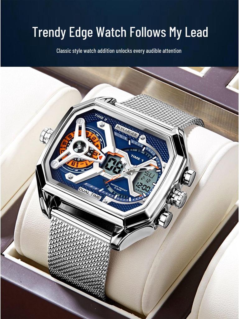 Трансграничные мужские многофункциональные водонепроницаемые спортивные часы - европейский и американский стиль
