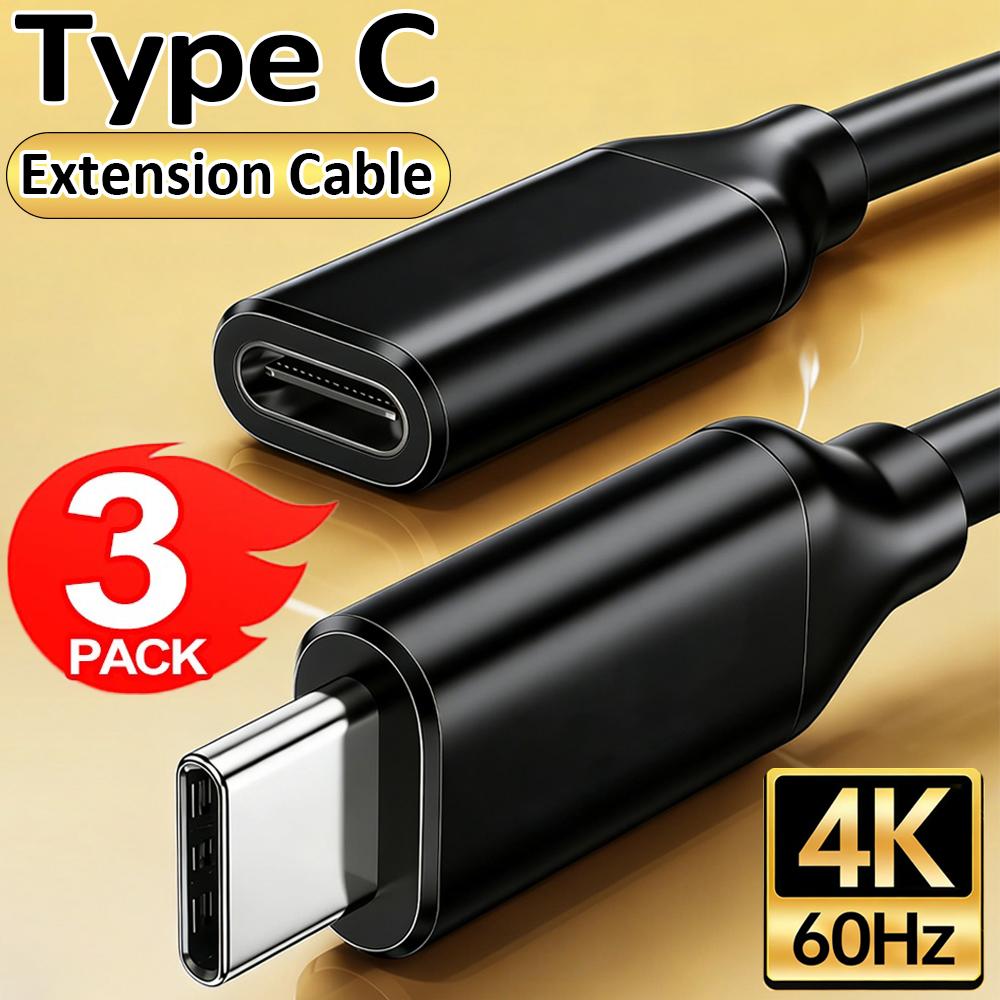 USB-C Female на Type C Male Адаптер Кабель Удлинитель Высокоскоростная Передача Цифровые Кабели Удлиненный Шнур для Ноутбука Планшета