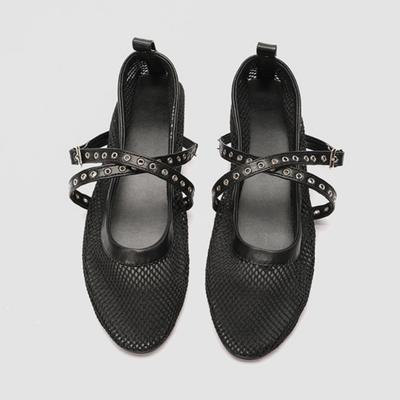 Модная обувь Женская 2025 Женская обувь С мелким вырезом Балетки с круглым носком Новые Летние Платье Балетки Весенние Цветочный Цветок Ткань