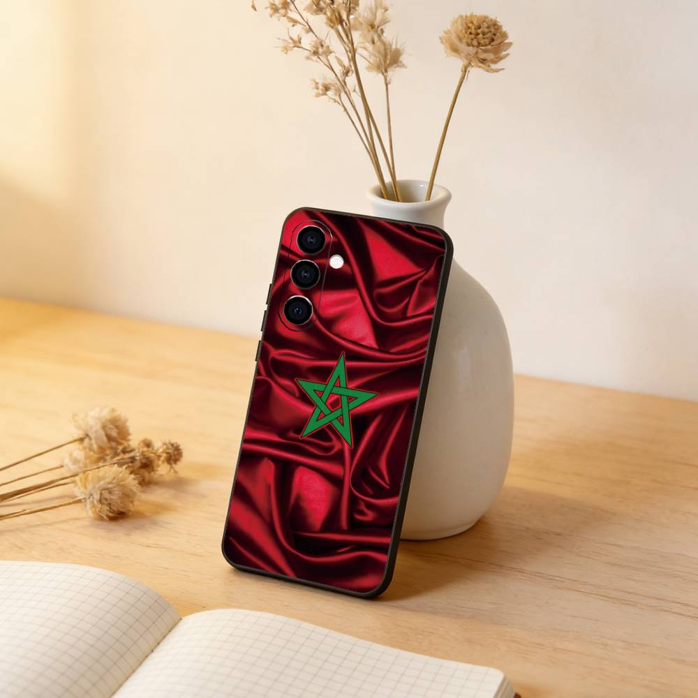 M-Maroc Morocco Flag Phone Case For Samsung Galaxy A73,A72,A71,A70,A53,A52,A51,Others Soft Black Cover