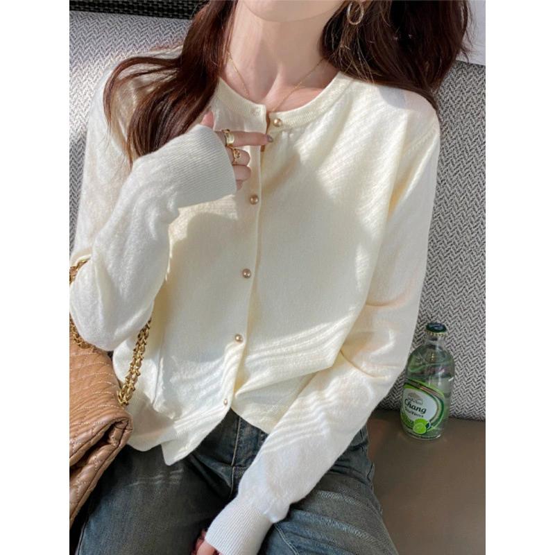 Серый вязаный кардиган для женщин на осень в сочетании с высококачественной курткой-свитером. Тонкий топ с длинными рукавами «Ранняя осень»