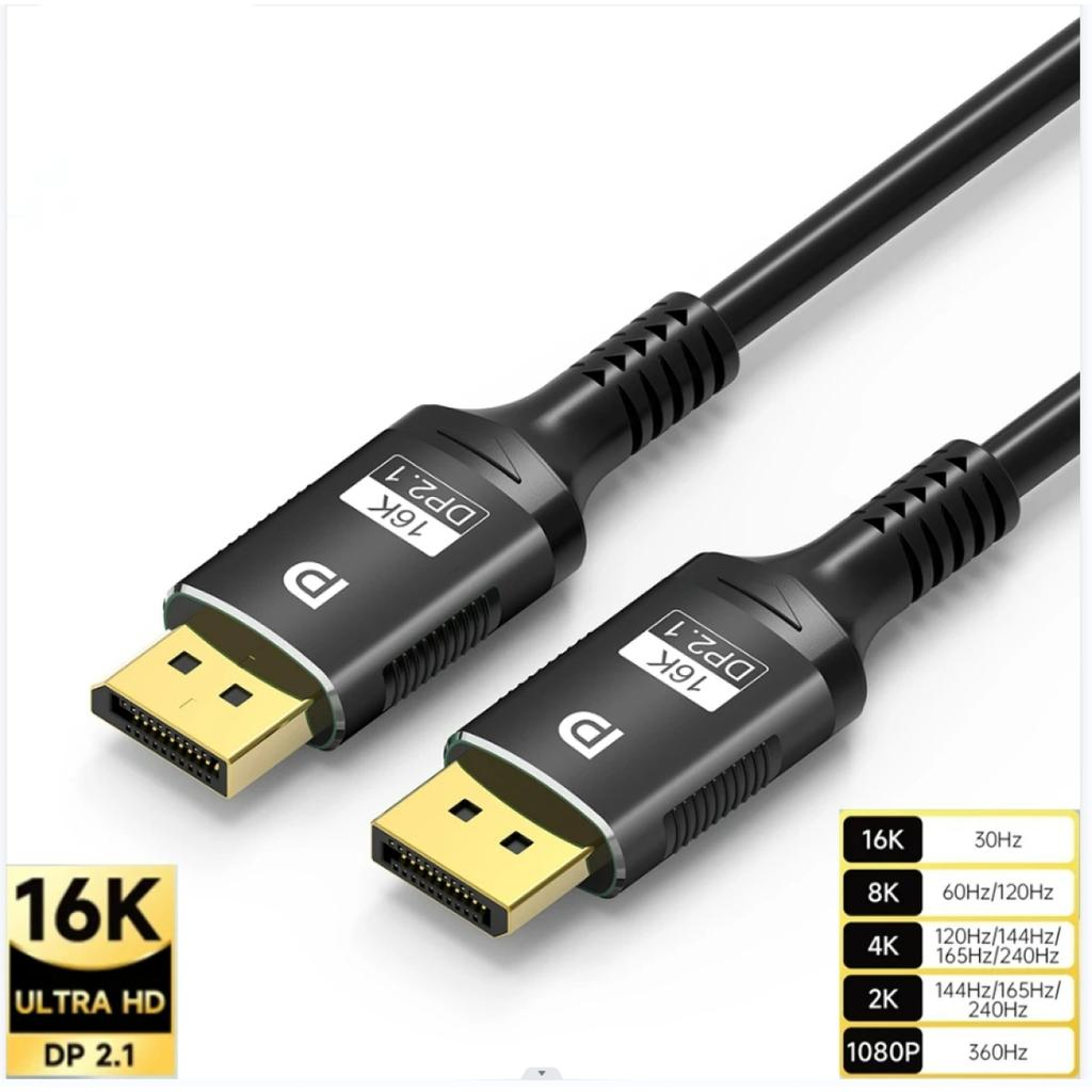 16K DisplayPort кабель 2.1 8K DP 2.1 DP Видео кабель 80gbps DP to DP 16K@30Hz 8K@60Hz 120Hz 4K для HDTV приставок игровых мониторов Gr