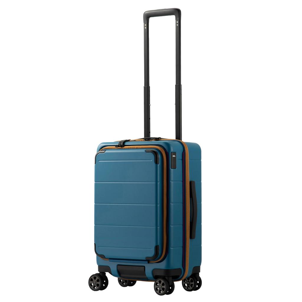 Чемодан размера S 1 ночь 2 дня 2 ночи 3 дня 32 л уличный аварийный открывающийся спереди большой двухколесный роликовый чехол сумка для переноски Theofield Lake Blue [Ace