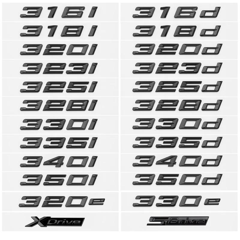 3D Глянцевый Черный 320i 320d 320e 325d 328d 330i 330d 330e 335d 340d Наклейка-Эмблема для BMW Серия 3 E90 E91 E92 F30 F31 F34 G20 G21