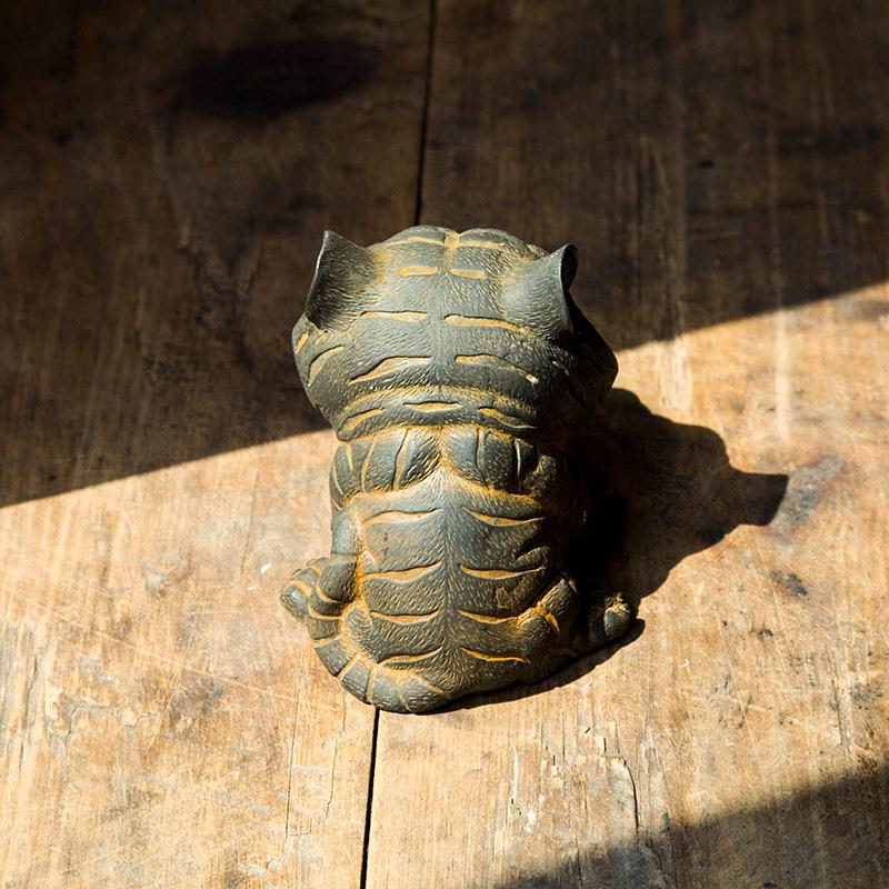 Handmade Antique-Style Chinese Zodiac Tiger Ornament for Home or Office Decor