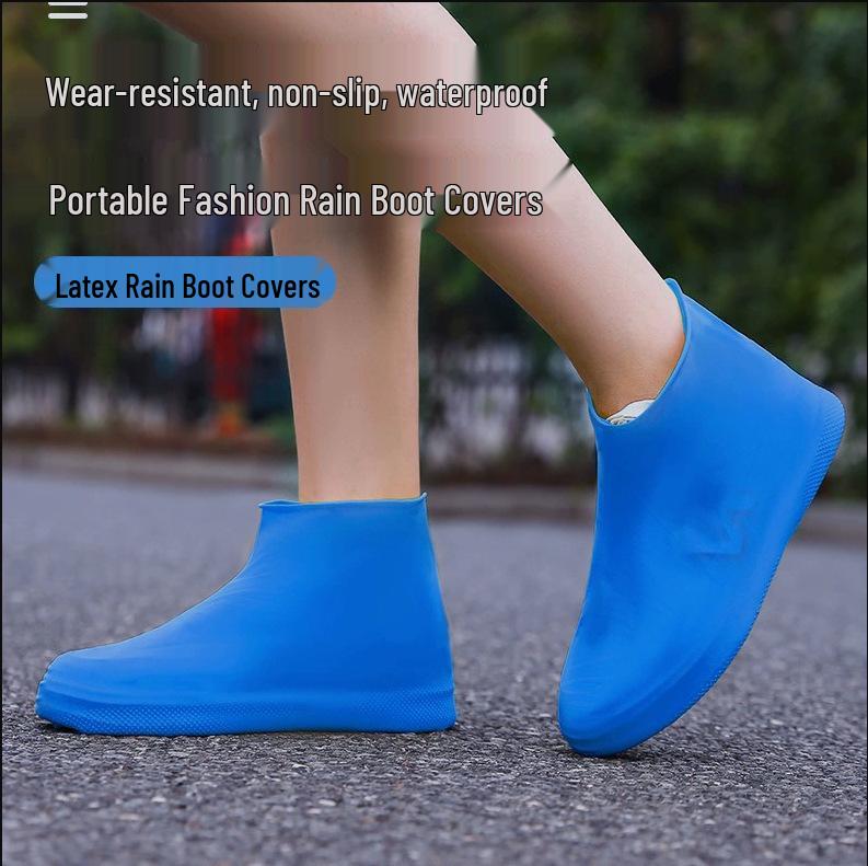 Водонепроницаемые латексные бахилы до середины икры с нескользящей подошвой – Толстые, эластичные и портативные