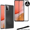 1 Transparent Protective Case + 2 Black Edge Tempered Glass for Samsung Galaxy A72 4G-5G with Toproduits® Stylus
