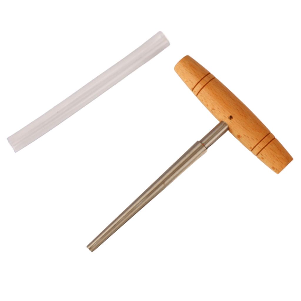 Guitar Pin Hole Reamer Handheld End Peg Hole Reamer Reaming Cutting Tool with Solid Wood T Handle