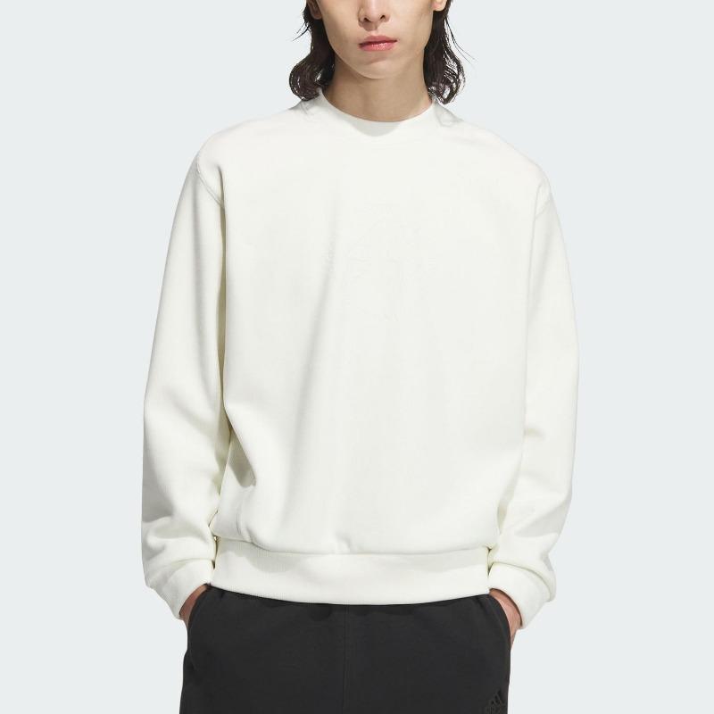 adidas Мужские теплые топы Свитшот с круглым вырезом Кремово-белый JI6651