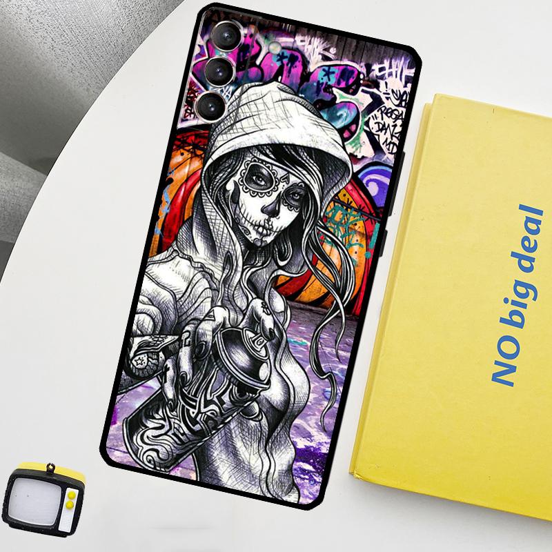 Чехол для телефона с граффити для Samsung Galaxy S24 Ultra S20 S21 S22 S23 Plus S9 S10 S24 FE S25 Ultra