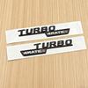 2 Uds 3D ABS Letters TURBO 4MATIC Plus Logo Car Bumper Sticker Side Emblem Badge for C117 W117 GLE53 GLA45 A45 A35 CLA35 CLA45