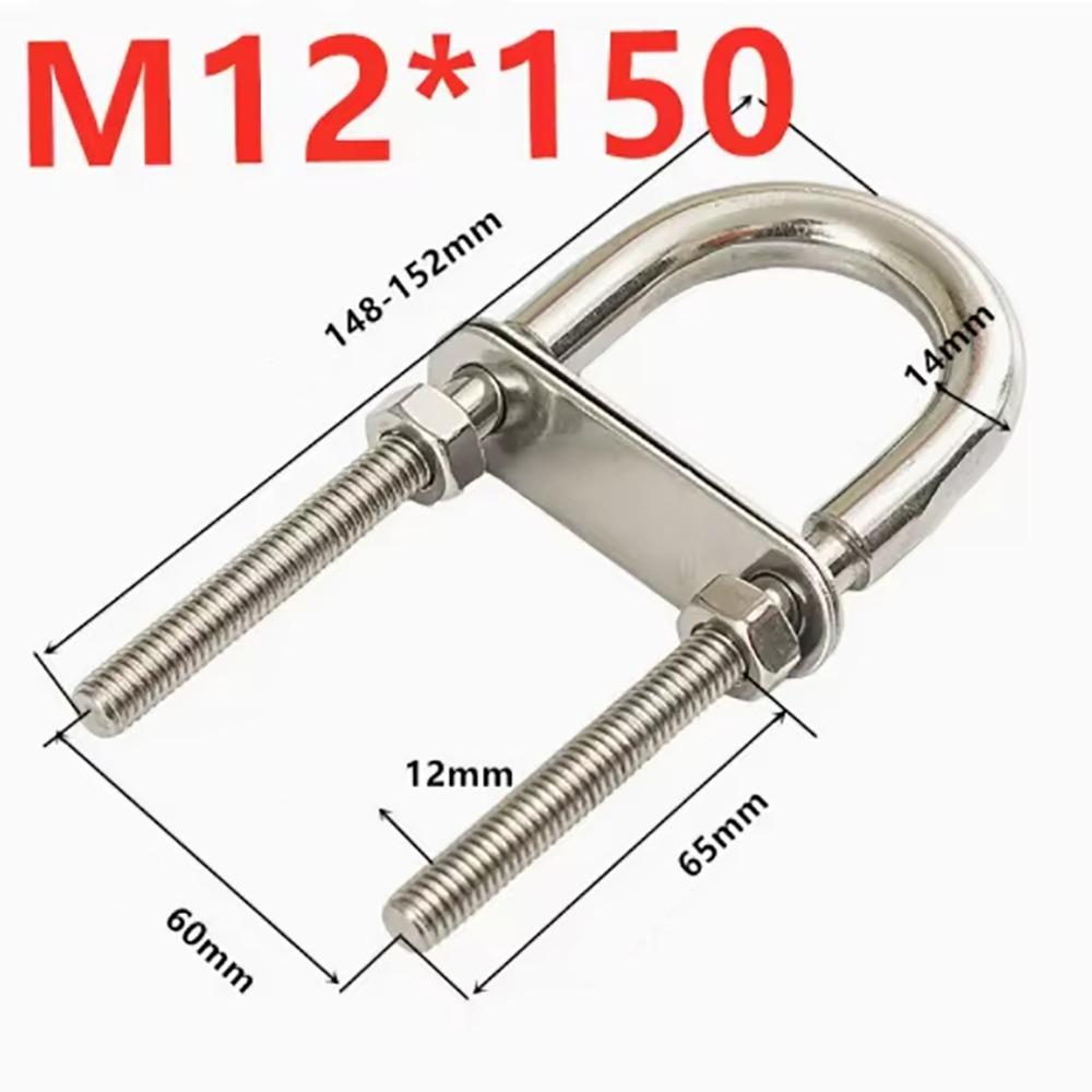 1Pcs Bow Stern Marine U-bolt Metal Screw Pads Boat Hardware with Nut 304 Stainless Steel Eye Rope Rigging Yacht Accessories