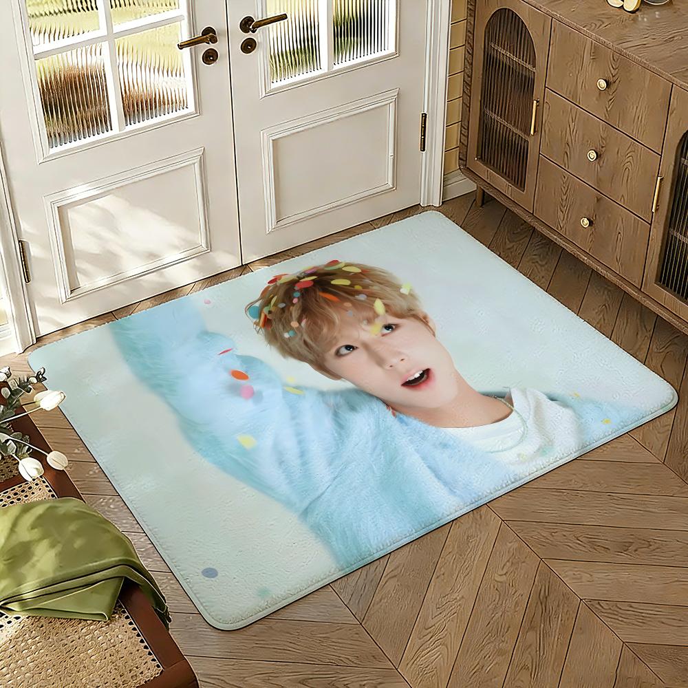 Actor P-Park Ji-hoon Floor Mat Soft Thickened Absorbent Non-Slip Bedroom Living Room Door Mat Home Decor Flannel Rugs