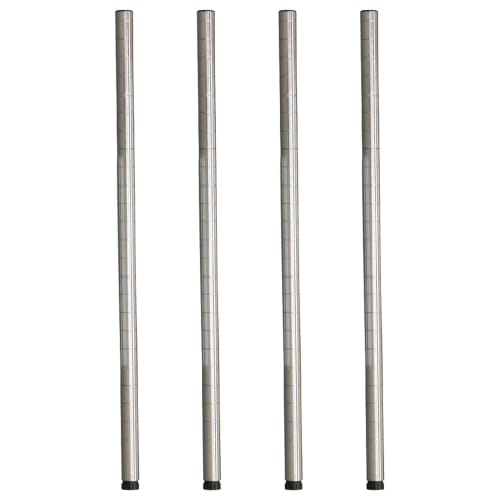 Doshisha Luminous Steel Rack Parts, Basic Poles (25P075), 72cm Long, Set of 4, 25mm Diameter, Adjustable, Heavy-Duty, Slim, Rust-Resistant, for DIY Ra