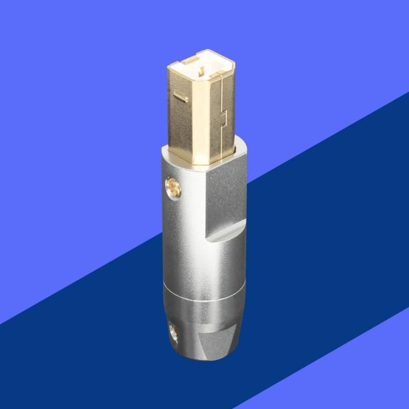 Корпус разъема USB Type-B с позолоченным разъемом из алюминиевого сплава, отверстие 6 мм для ремонта кабелей данных принтера