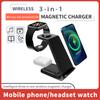 15W 3 In 1 Wireless Charger Stand Fast Charging Dock Station for iPhone 14 13 12 11 X 8 Apple Watch 8 7 6 iWatch Airpods Pro