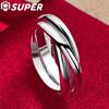 925 Sterling Silver Three Circles Ring Jewelry